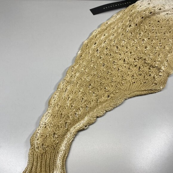 Sanctamuerte Women's Maglia Mesh Cropped Sweater Size S Sand Shell/Gold - Picture 3 of 7